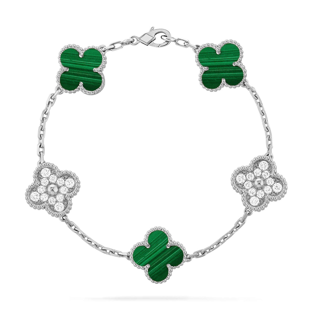 [⭐Veyra] CLOVER 5 MOTIF MALACHITE BRACELET COLLECTION