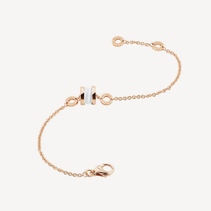 [⭐Veyra]ZERO 1 SOFT PINK GOLD AND WHITE CERAMIC BRACELET