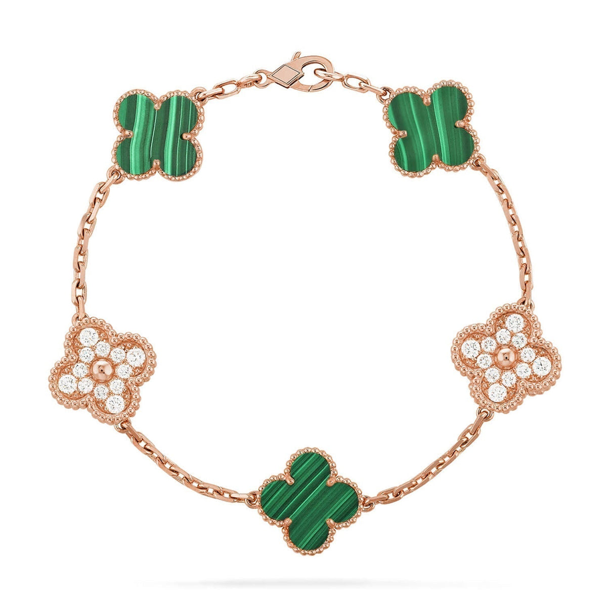 [⭐Veyra] CLOVER 5 MOTIF MALACHITE BRACELET COLLECTION