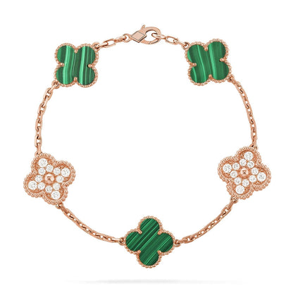 [⭐Veyra] CLOVER 5 MOTIF MALACHITE BRACELET COLLECTION
