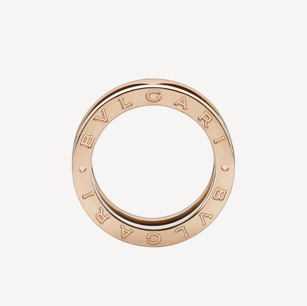 [⭐Veyra]ZERO 1 TWO-BAND LOOPS AND BLACK CERAMIC PINK GOLD RING