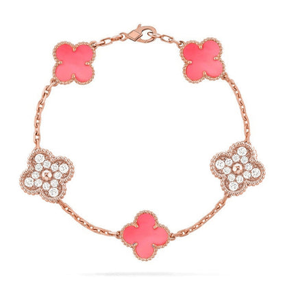 [⭐Veyra] CLOVER 5 MOTIFS  PINK MOP BRACELET COLLECTION