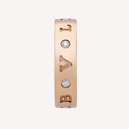 [⭐Veyra]ZERO 1 ESSENTIAL PINK GOLD BAND WITH DIAMONDS RING