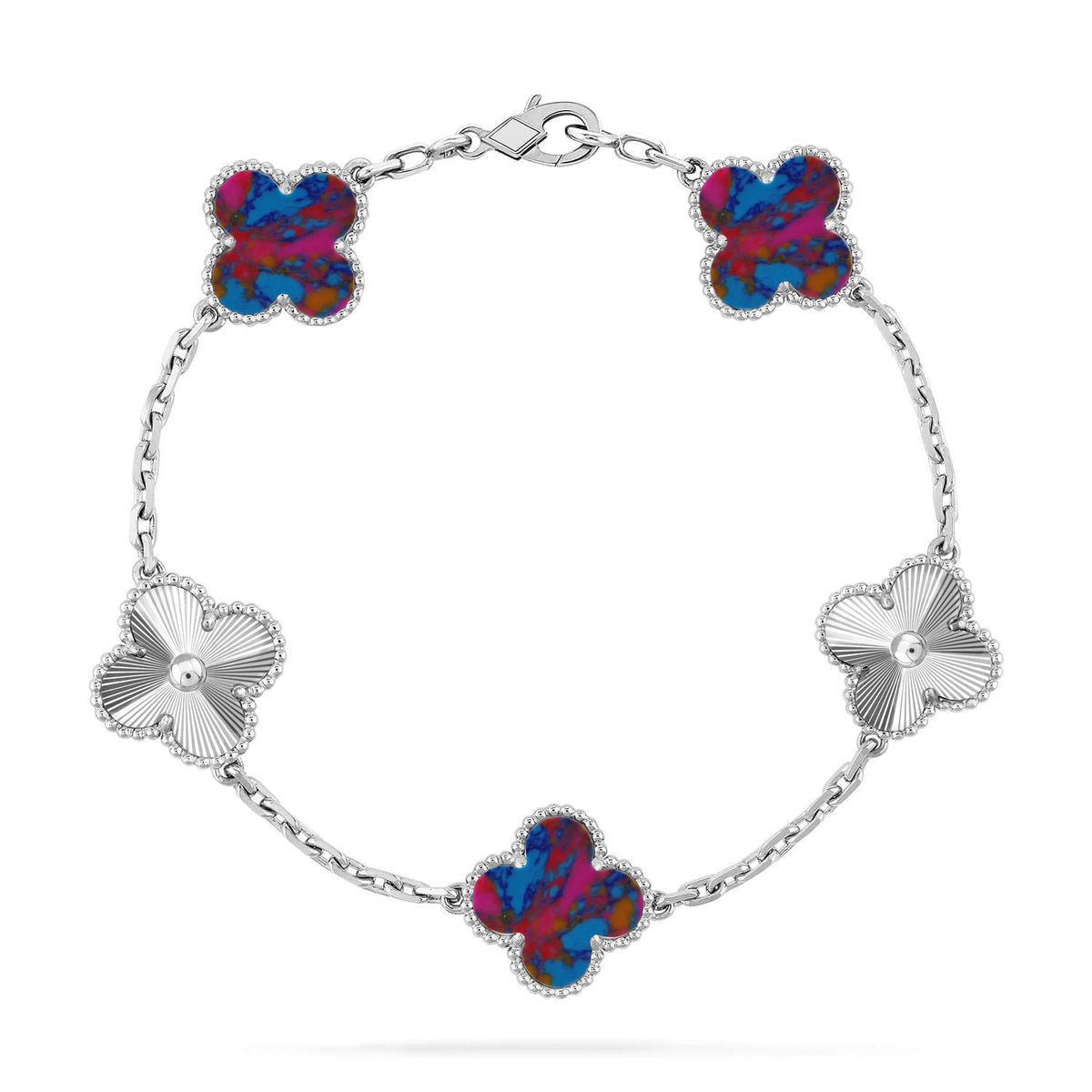 [⭐Veyra]CLOVER 5 MOTIF COLOR GEMSTONES BRACELET COLLECTION