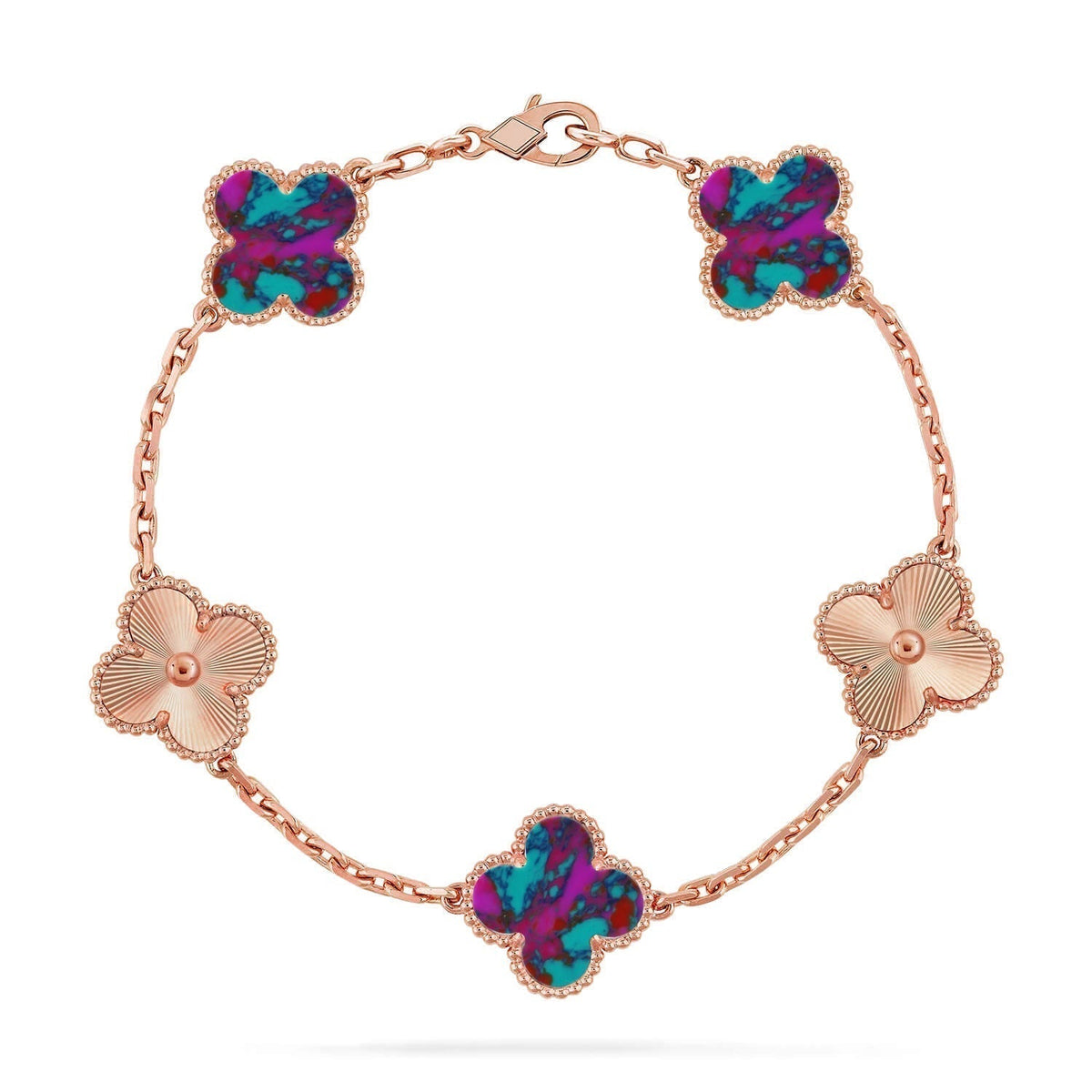 [⭐Veyra]CLOVER 5 MOTIF COLOR GEMSTONES BRACELET COLLECTION