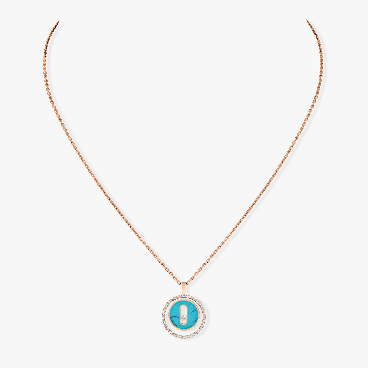 [⭐Veyra]Demo MOVE 1 DIAMOND TURQUOISE PINK GOLD DIAMOND NECKLACE