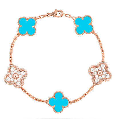 [⭐Veyra] CLOVER 5 MOTIF TURQUOISE BRACELET COLLECTION