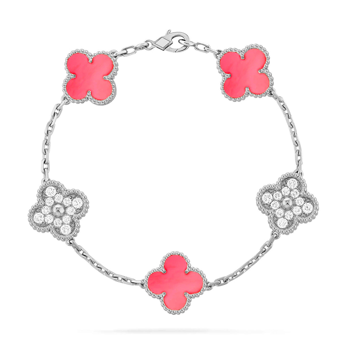 [⭐Veyra] CLOVER 5 MOTIFS  PINK MOP BRACELET COLLECTION
