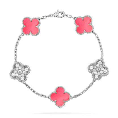 [⭐Veyra] CLOVER 5 MOTIFS  PINK MOP BRACELET COLLECTION