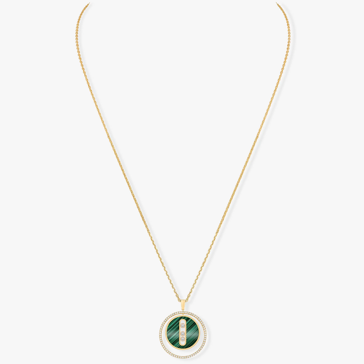 [⭐Veyra]Demo MOVE 3 DIAMOND MALACHITE GOLD DIAMOND NECKLACE