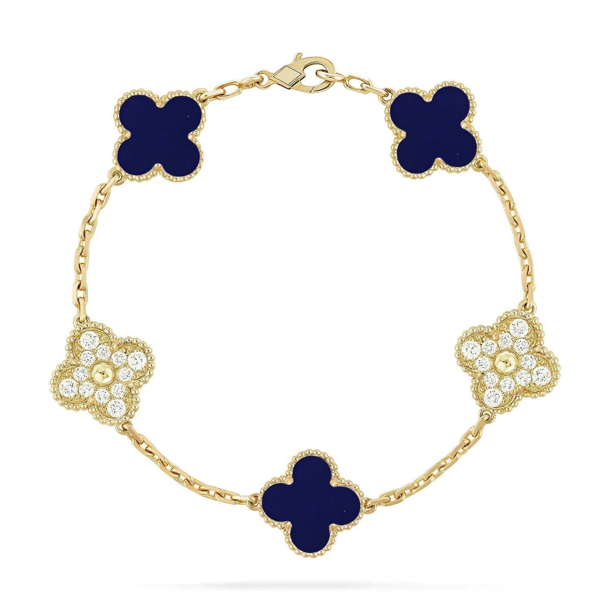 [⭐Veyra]CLOVER 5 MOTIF LAPIS LAZULI BRACELET COLLECTION