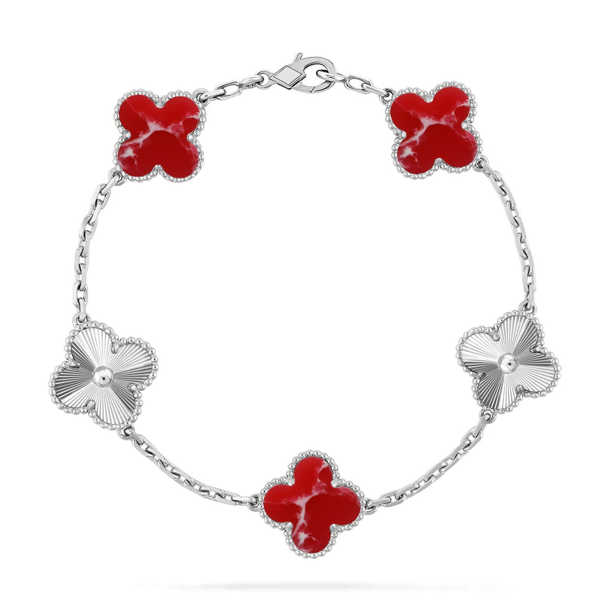 [⭐Veyra]CLOVER 5 MOTIF RED PATTERN BRACELET COLLECTION