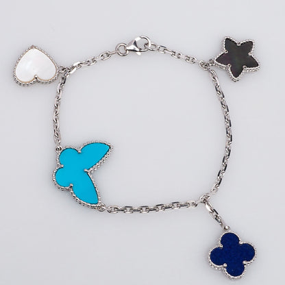 [⭐Veyra]LUCKY SPRING SILVER BRACELET 4 MOTIF