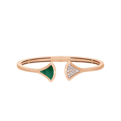 [⭐Veyra]DREAM BRACELET OPEN MALACHITE PINK GOLD