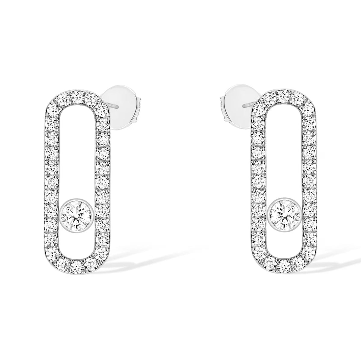 [⭐Veyra]MOVE UNO STUD DIAMOND PAVED EARRINGS