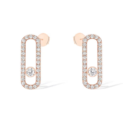 [⭐Veyra]MOVE UNO STUD DIAMOND PAVED EARRINGS