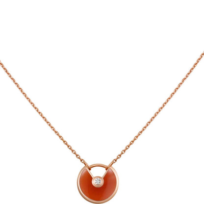 [⭐Veyra]AMULETTE GOLD CARNELIAN ONYX NECKLACE