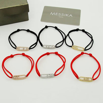 [⭐Veyra]Messika Care(s) pink cord pavé bracelet
