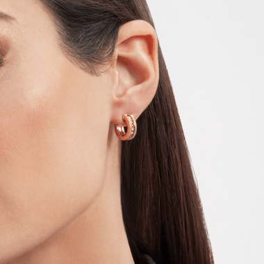 [⭐Veyra]ZERO 1 ROCK GOLD EARRINGS WITH STUDDED SPIRAL AND PAVED DIAMONDS