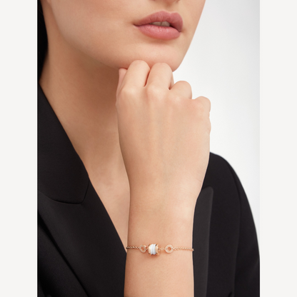 [⭐Veyra]ZERO 1 SOFT PINK GOLD AND WHITE CERAMIC BRACELET