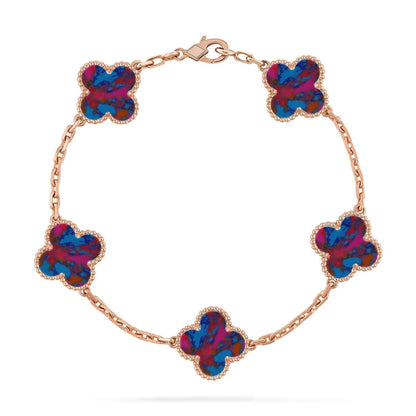 [⭐Veyra]CLOVER 5 MOTIF COLOR GEMSTONES BRACELET COLLECTION