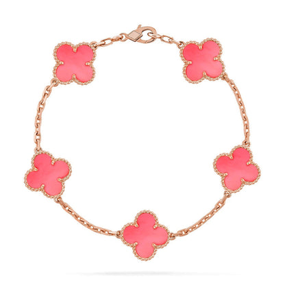 [⭐Veyra] CLOVER 5 MOTIFS  PINK MOP BRACELET COLLECTION