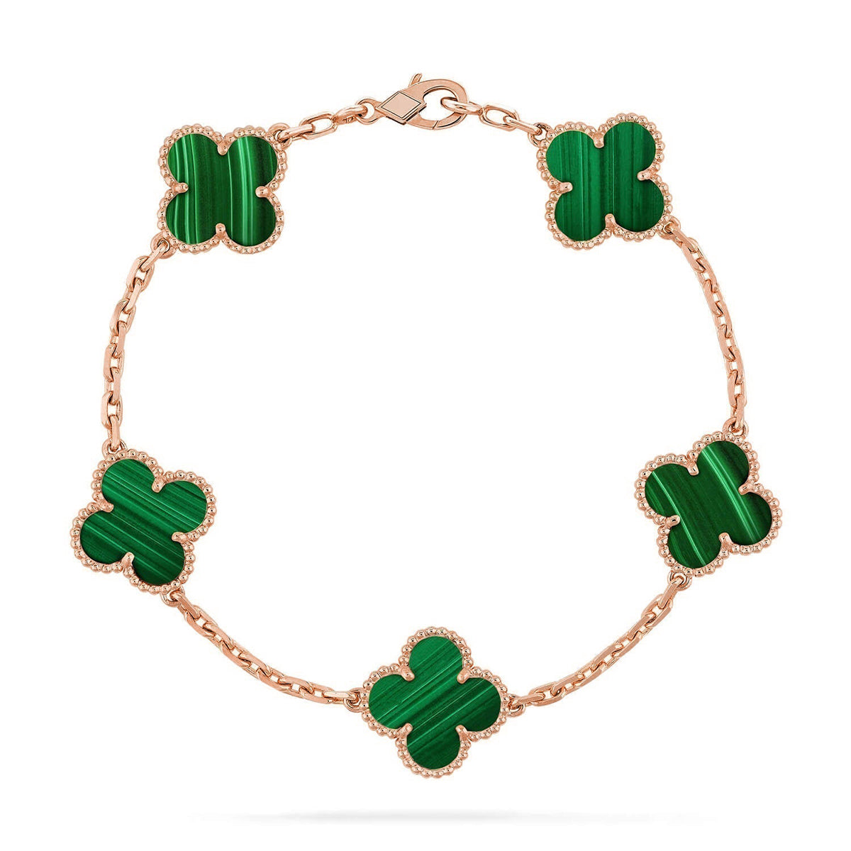 [⭐Veyra] CLOVER 5 MOTIF MALACHITE BRACELET COLLECTION