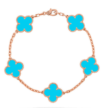 [⭐Veyra] CLOVER 5 MOTIF TURQUOISE BRACELET COLLECTION