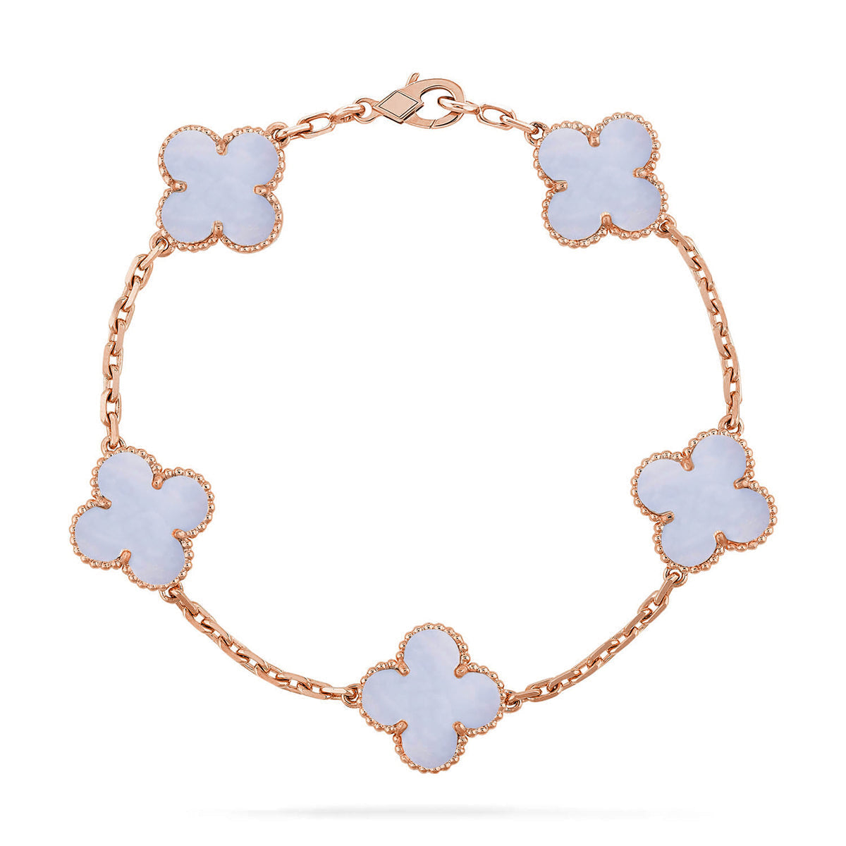 [⭐Veyra] CLOVER 5 MOTIF PURPLE CHALCEDONY BRACELET COLLECTION