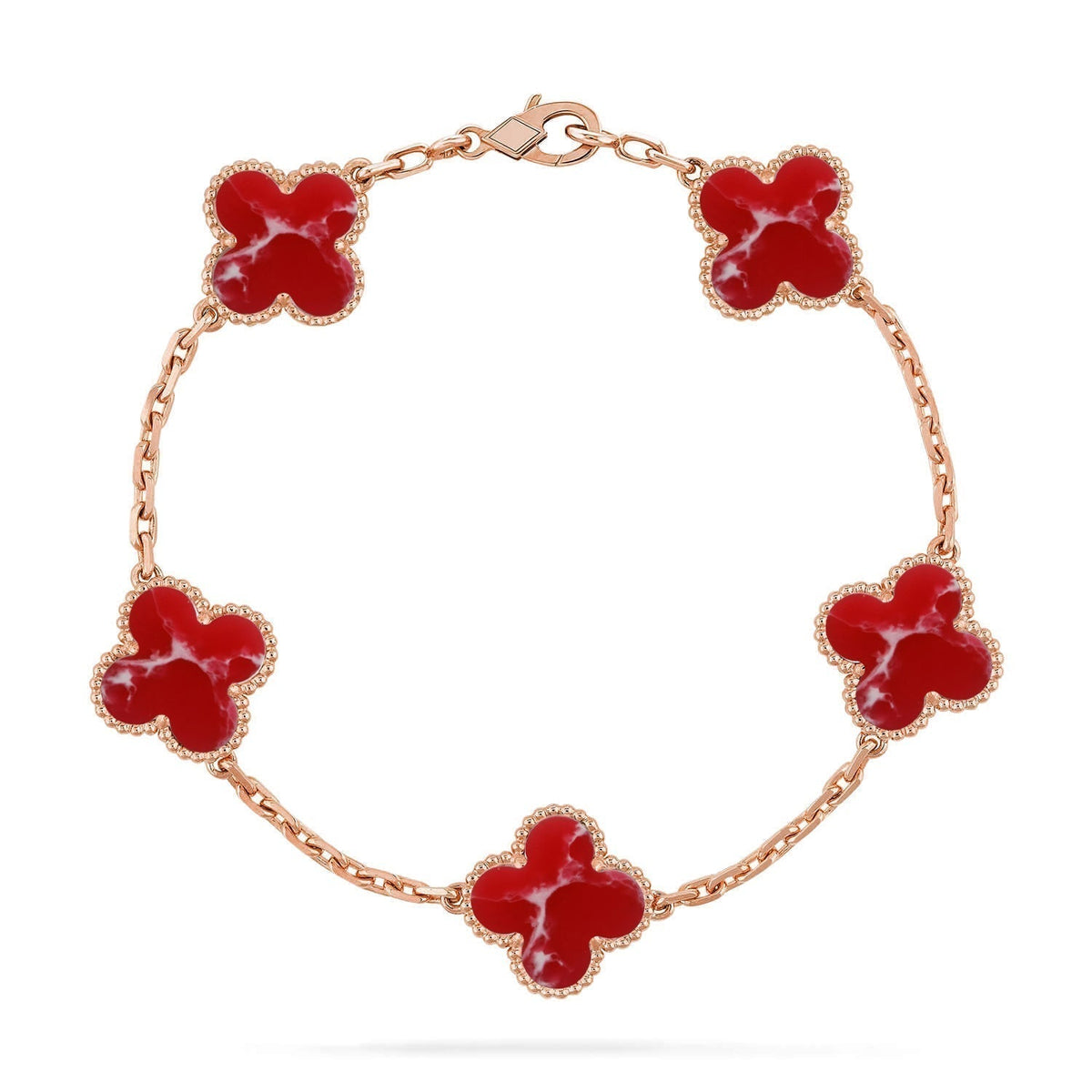 [⭐Veyra]CLOVER 5 MOTIF RED PATTERN BRACELET COLLECTION