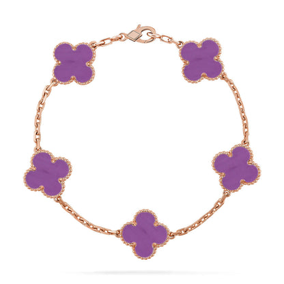 [⭐Veyra] CLOVER 5 MOTIF VIOLET BRACELET COLLECTION