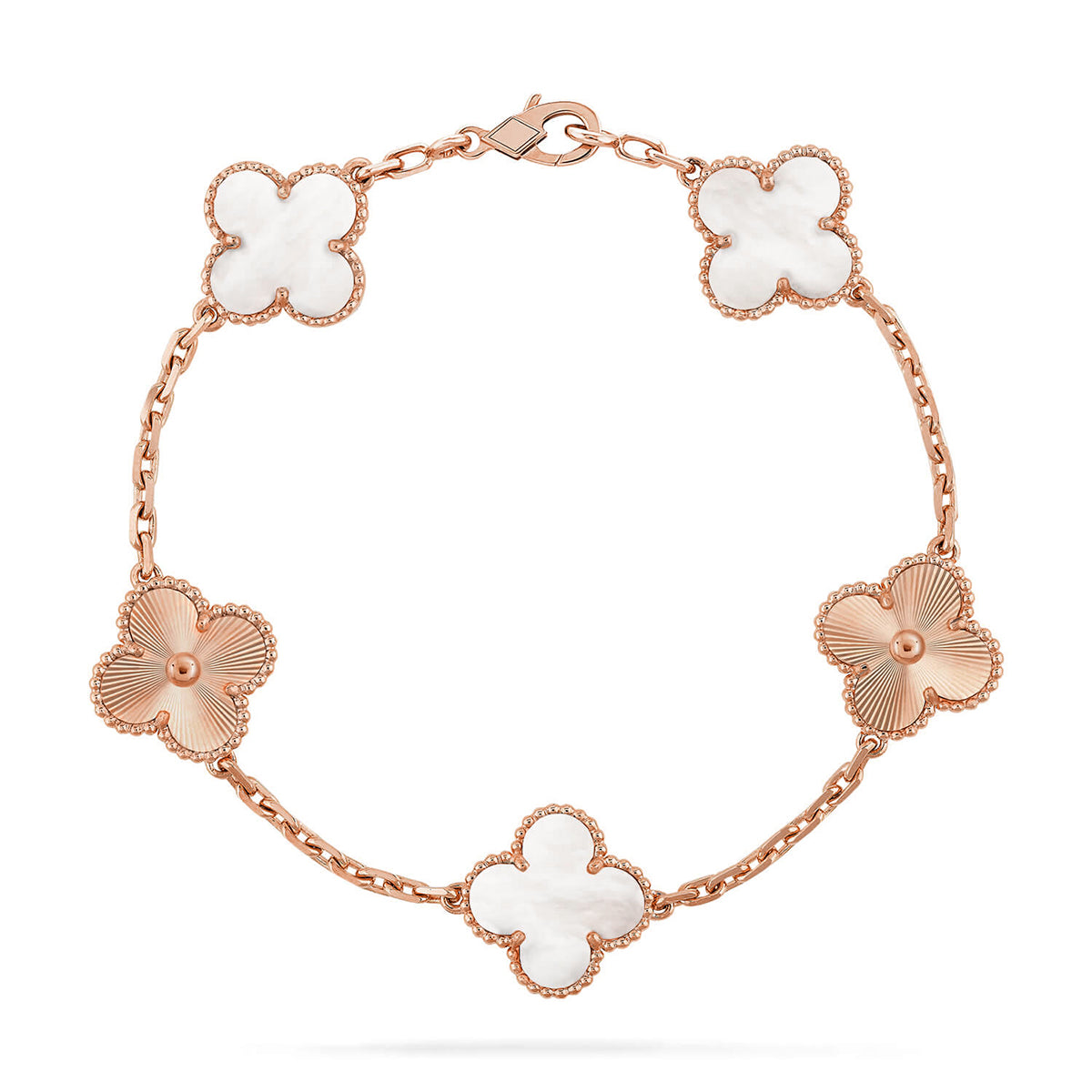 [⭐Veyra]CLOVER WHITE PEARL MOP 5 MOTIF BRACELET COLLECTION