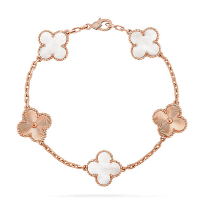 [⭐Veyra]CLOVER WHITE PEARL MOP 5 MOTIF BRACELET COLLECTION