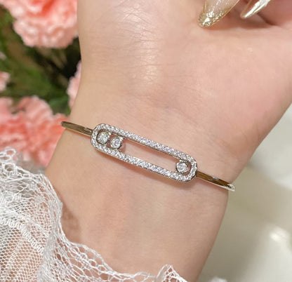 [⭐Veyra]Move Pavé Diamond Bangle Bracelet M