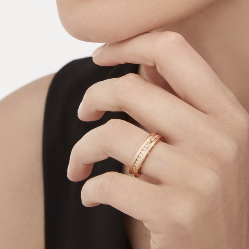 [⭐Veyra]ZERO 1 ONE-BAND PAVED DIAMONDS ON THE SPIRAL RING