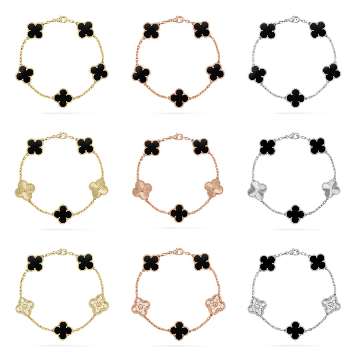 [⭐Veyra] CLOVER 5 MOTIF ONYXS BRACELET COLLECTION