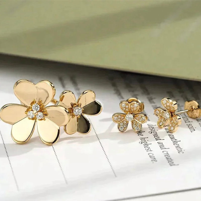 [⭐Veyra]CLOVER COMOS GOLD DIAMOND RING