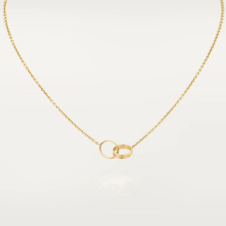 [⭐Veyra]LOVE NECKLACE DOUBLE RING GOLD