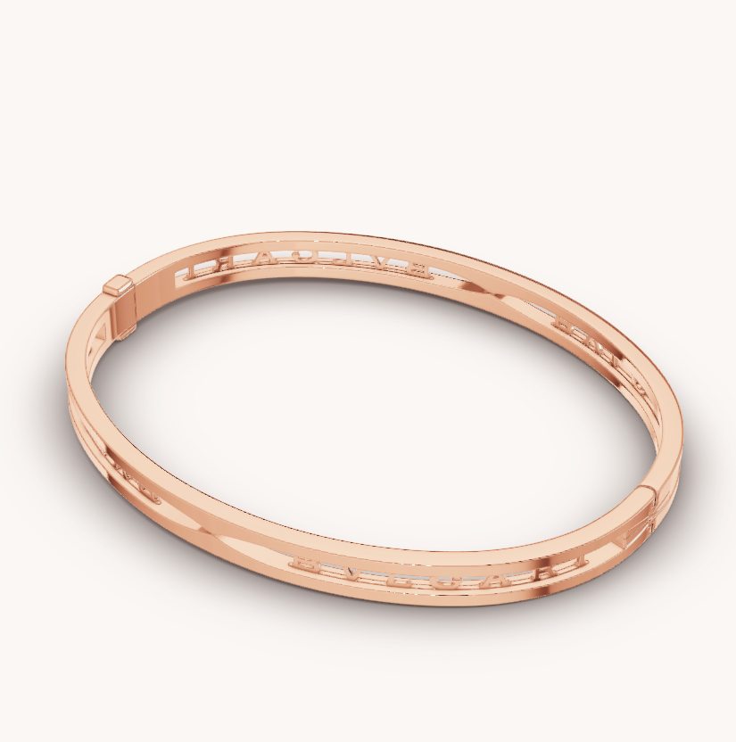 [⭐Veyra]ZERO 1 SPIRAL LOGO PINK GOLD BRACELET