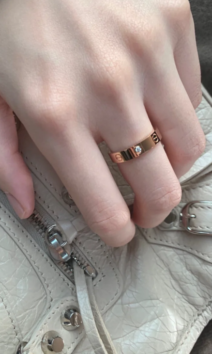 [⭐Veyra]LOVE RING 4MM 1 DIAMOND