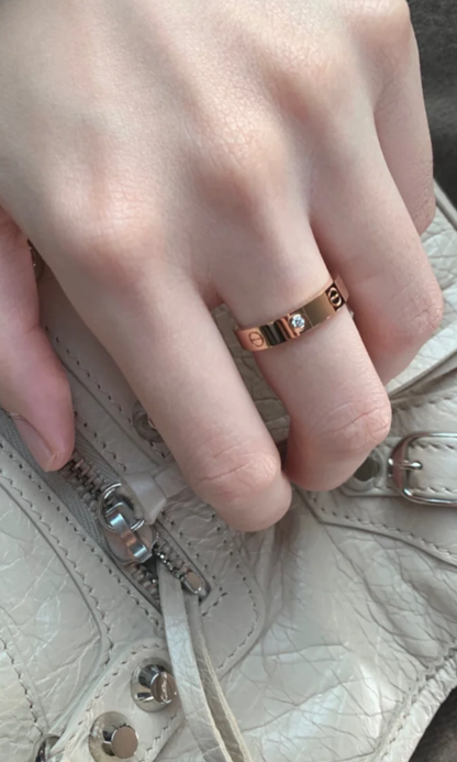 [⭐Veyra]LOVE RING 4MM 1 DIAMOND
