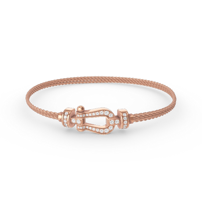 [⭐Veyra]FORCE SMALL HORSESHOE  DIAMOND CHAIN ROPE BRACELET