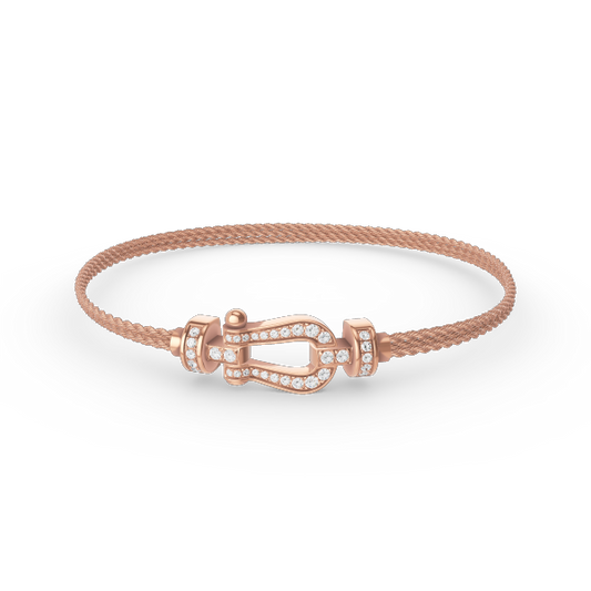 [⭐Veyra]FORCE SMALL HORSESHOE  DIAMOND CHAIN ROPE BRACELET