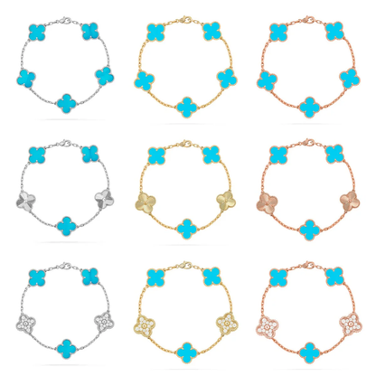 [⭐Veyra] CLOVER 5 MOTIF TURQUOISE BRACELET COLLECTION