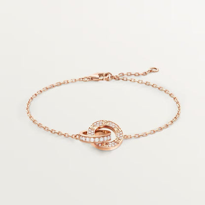 [⭐Veyra]LOVE DOUBLE RING FULL DIAMOND BRACELET