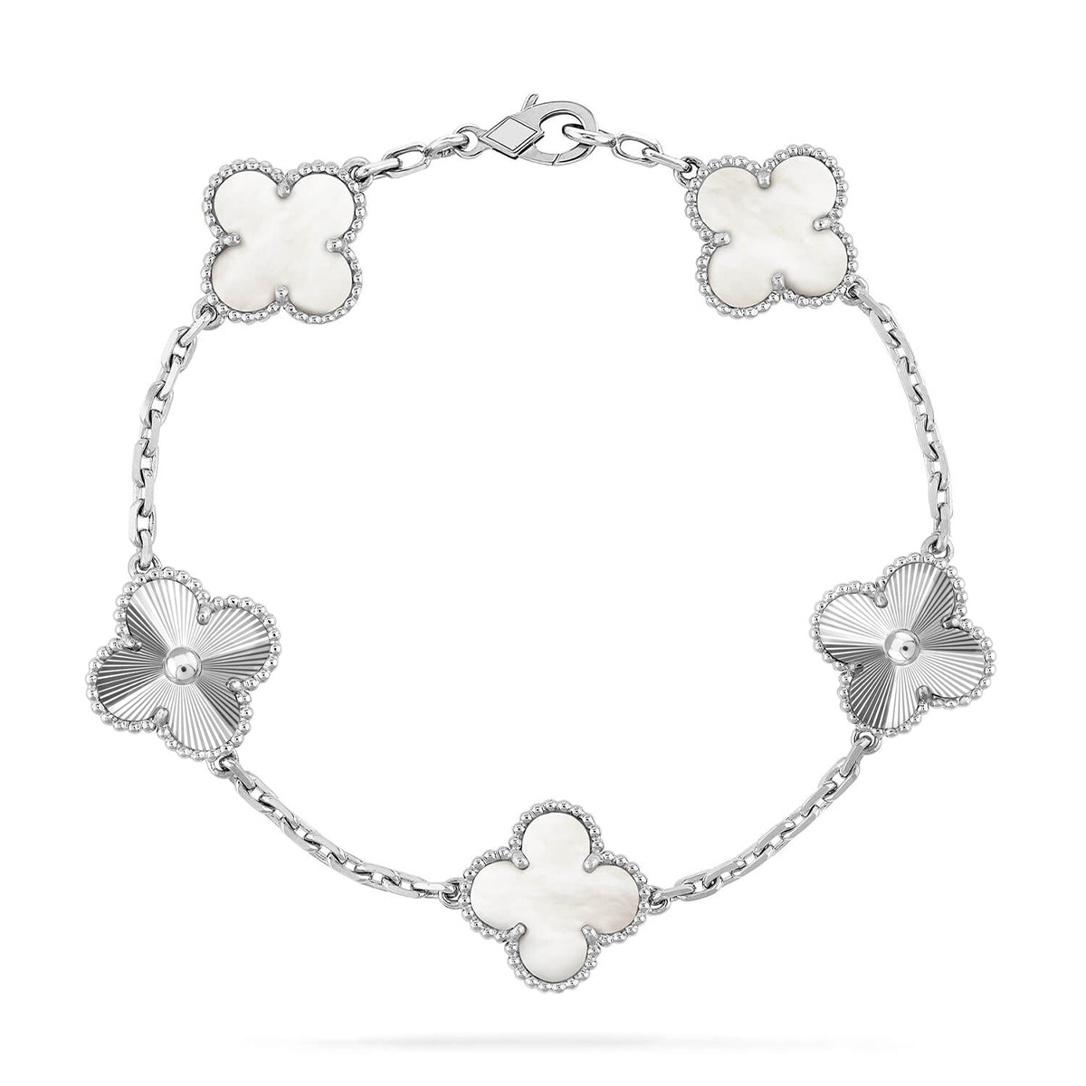 [⭐Veyra]CLOVER WHITE PEARL MOP 5 MOTIF BRACELET COLLECTION