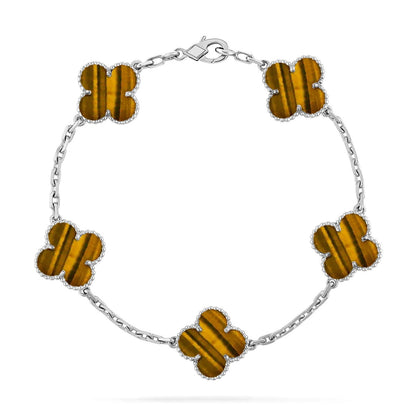 [⭐Veyra] CLOVER 5 MOTIFS TIGER EYE BRACELET COLLECTION