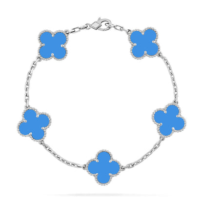 [⭐Veyra] CLOVER 5 MOTIF BLUE AGATE BRACELET COLLECTION