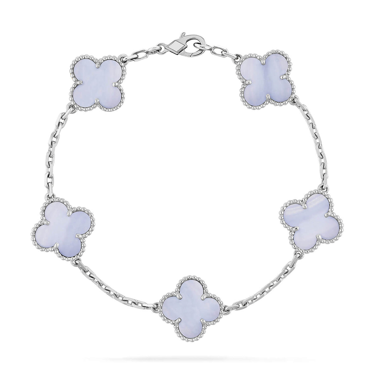 [⭐Veyra] CLOVER 5 MOTIF PURPLE CHALCEDONY BRACELET COLLECTION