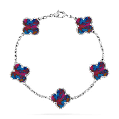 [⭐Veyra]CLOVER 5 MOTIF COLOR GEMSTONES BRACELET COLLECTION